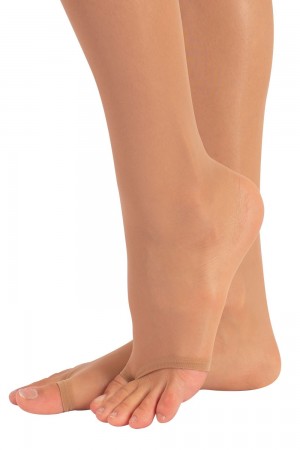 Calzitaly 10 den sandaali stay up-sukat, värin naturale jalkaterä