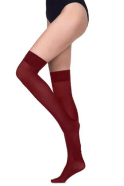 Annes Vernica 60 den mikrokuitu ylipolvensukat, väri bordeaux