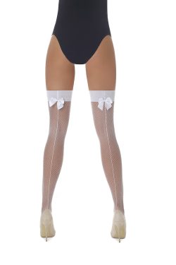 Alternative view of Bas Bleu Mikaela 20 den verkko stay up -sukat saumalla ja rusetilla