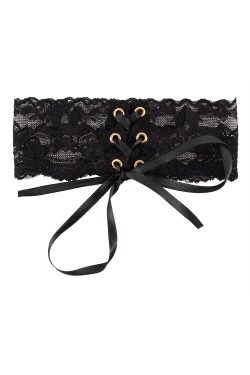 Alternative view of Cottelli Collection pitsinen kaulanauha satiini nyörityksellä