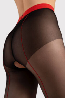 Alternative view of Fiore Firelight 20 den avonaiset sukkahousut kontrastisaumalla