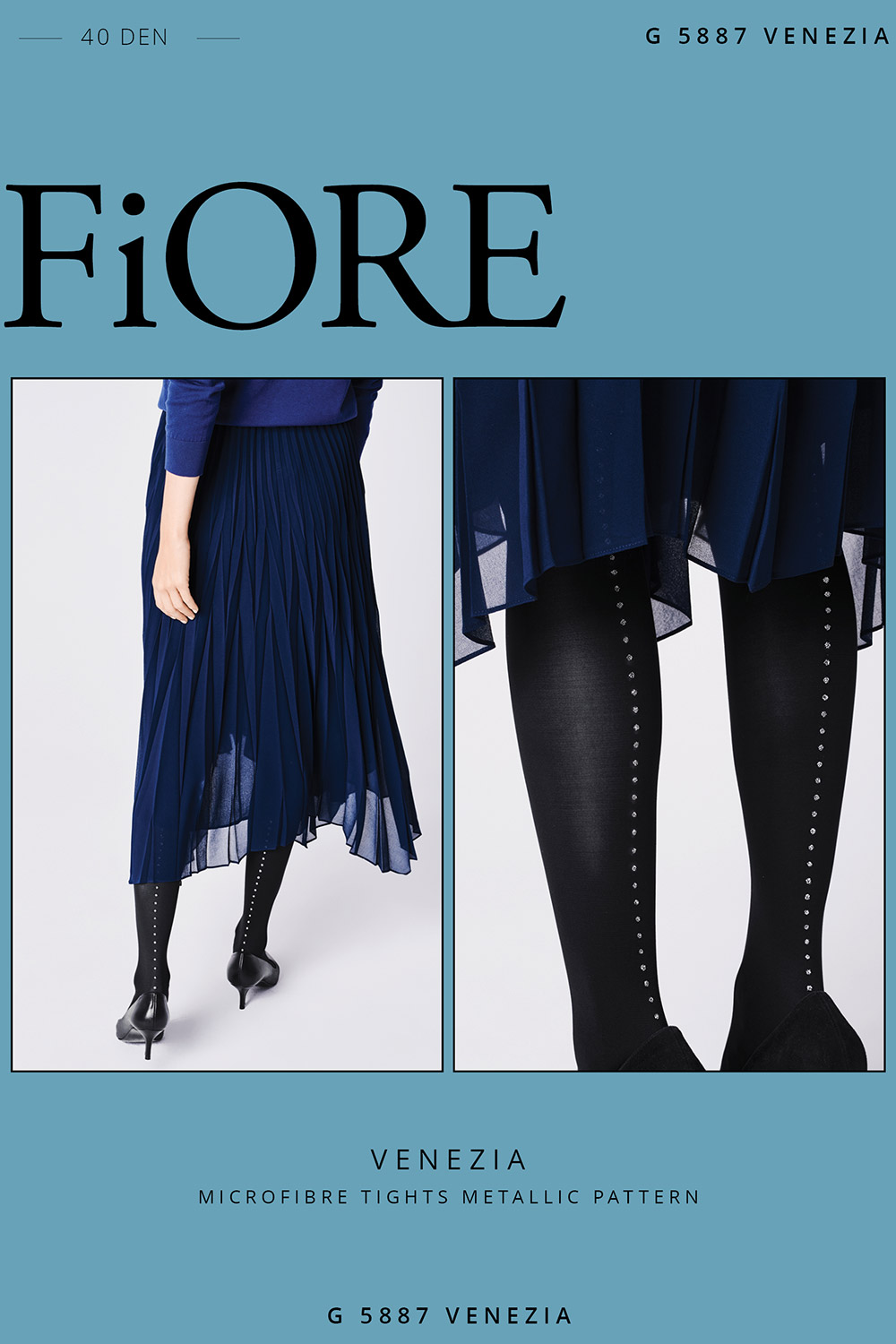 Fiore Venezia 40 den sukkahousut koristeellisella saumalla - Image 3