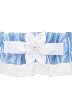 Julimex sininen sukkanauha ruusukkeella