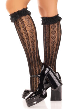 Leg Avenue Sweetheart pitsireunaiset polvisukat - Image 8